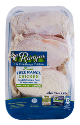 Ranger Chicken Breast Bone-in Skin-on Non GMO From Farms in the Pacific NW Air Chilled VP - 2.5 lbs. - Image 1