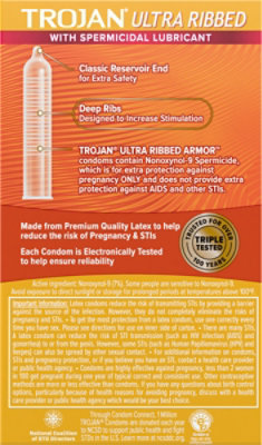 Trojan Stimulations Ultra Ribbed Spermicidal Condoms - 12 Count - Image 5