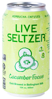 Kombucha Town Live Seltzer Cucumber Focus - 12 Fl. Oz. - Image 1