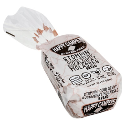 Happy Campers Gluten Free Bread Stumptown Good Seedy Buckwheat Molasses - 17.4 OZ - Image 1