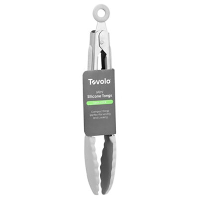 Tovolo Mini Silicone Tongs Light Grey - EA - Image 1