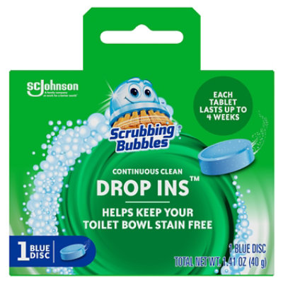 Scrubbing Bubbles Drop Ins Toilet Cleaning Stamp Blue Disc - 1.7 Oz - Image 1