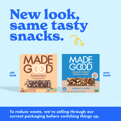 MadeGood Cookie & Cream Granola Nutritional Snack Bar - 6-.85 OZ - Image 5
