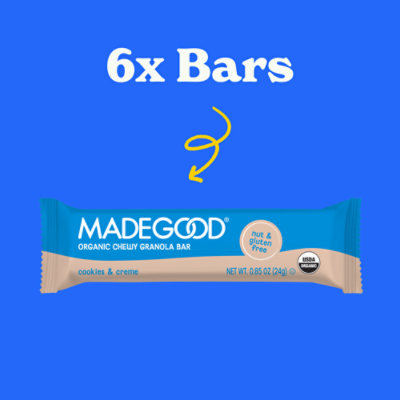 MadeGood Cookie & Cream Granola Nutritional Snack Bar - 6-.85 OZ - Image 2