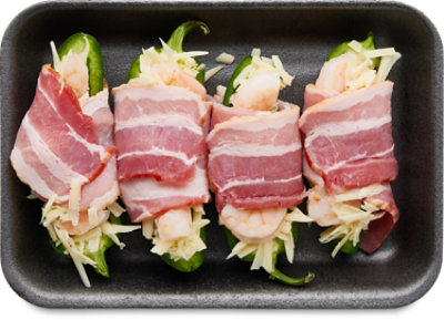 Bacon Wrapped Jalapeno with Shrimp & Pepper Jack - 1 Lb - Image 1