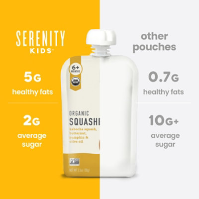 Serenity Kids Organic Squashes with Organic Olive Oil Baby Food Pouch - 3.5 Oz - Image 3