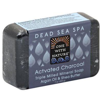 One with Nature Activated Charcoal Dead Sea Spa Triple Milled Mineral - 7 Oz