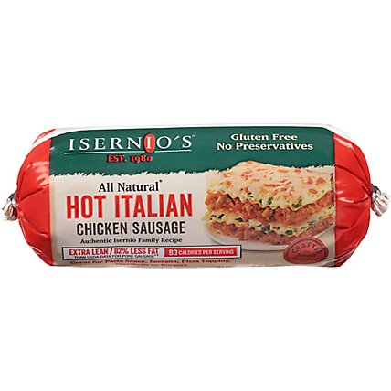 Isernios Chicken Italian Hot Sausage - 16 OZ - Image 2