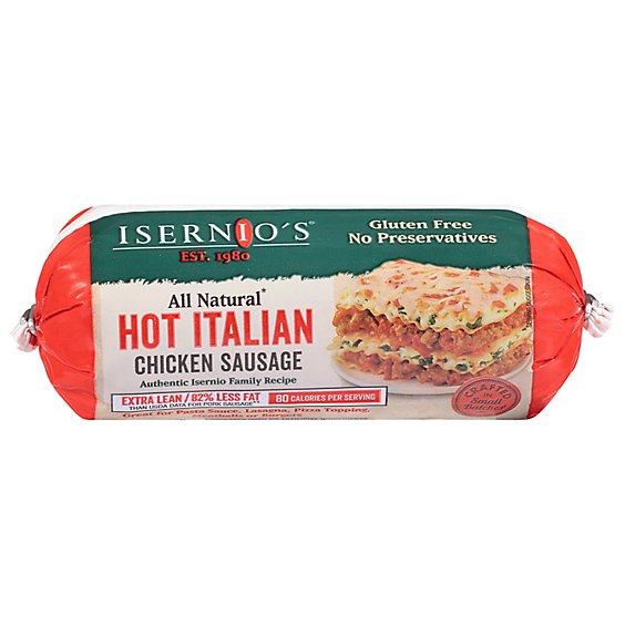 Isernios Chicken Italian Hot Sausage - 16 OZ