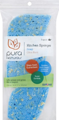 Pura Naturals Sponge Citrus Soap Blue - EA - Image 2