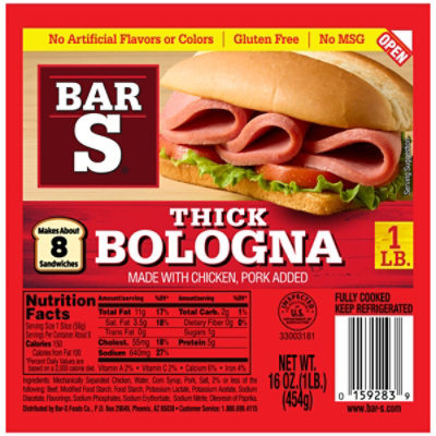 Bar-s Bologna Thick Sliced - 16 OZ - Image 3