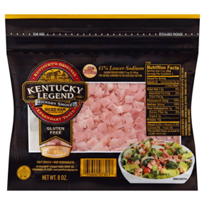 Kentucky Legend Hickory Smoked Diced Ham - 8 Oz - Image 1