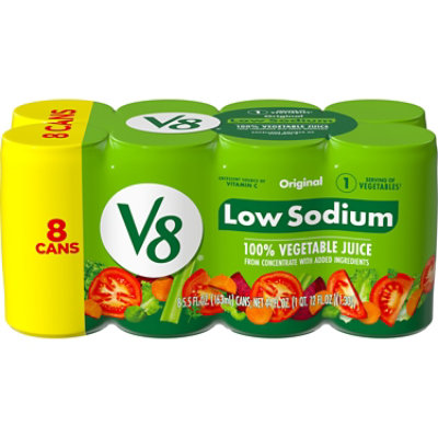 V8 Low Sodium Original 100% Vegetable Juice - 8-5.5 Fl. Oz.