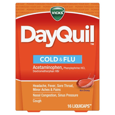 Vicks DayQuil Cold & Flu Non Browsy Liquicaps - 16 Count - Image 8