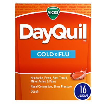 Vicks DayQuil Cold & Flu Non Browsy Liquicaps - 16 Count - Image 1