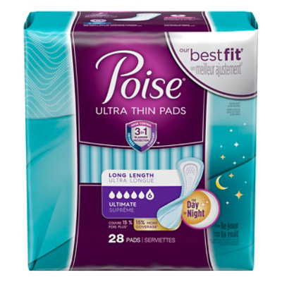 Poise Ultra Thin Pads Long - 28 CT - Image 3