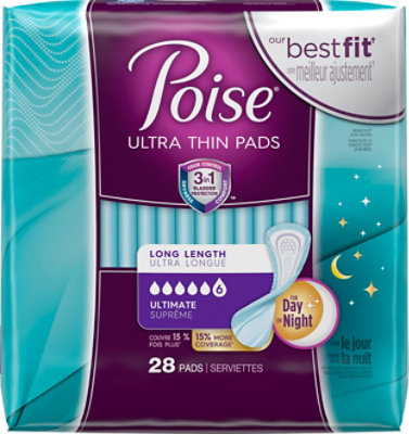 Poise Ultra Thin Pads Long - 28 CT - Image 2