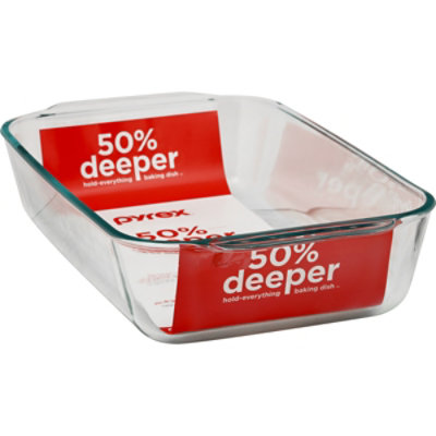 Deep 9 x 13 Rectangular Glass Baking Dish with Sage Green Lid