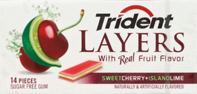 Trident Gum Layers Sugar Free Sweet Cherry & Island Lime - 14 Count - Image 2