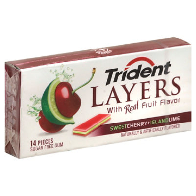 Trident Gum Layers Sugar Free Sweet Cherry & Island Lime - 14