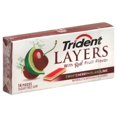 Trident Gum Layers Sugar Free Sweet Cherry & Island Lime - 14 Count - Image 1