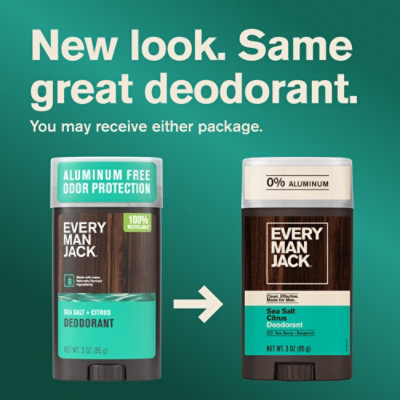 Every Man Jack Sea Salt + Citrus Aluminum-Free Deodorant For Men Naturally Derived - 3 Oz - Image 1