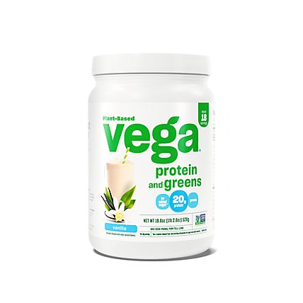 Vega Protein & Greens Vanilla Flavor Drink Mix - 18.6 OZ - Image 1