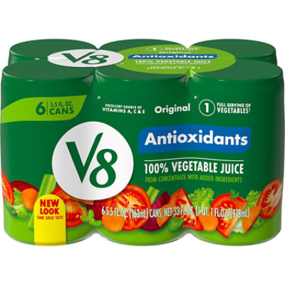 V8 Antioxidants Original 100% Vegetable Juice - 6-5.5 Fl. Oz. - Image 1