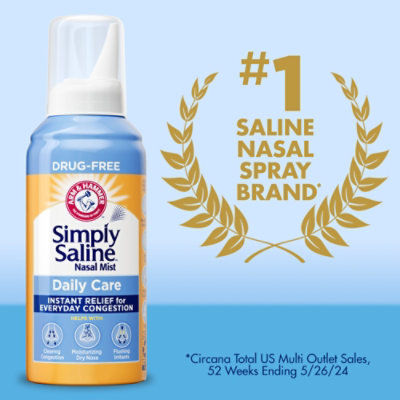 ARM & HAMMER Simply Saline Nasal Mist Instant Relief For Everyday Congestion - 3.1 Oz - Image 4