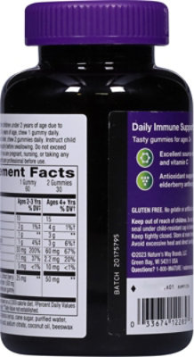 Natures Way Sambucus Dietary Supplement Gummies Standardized Elderberry - 60 Count - Image 4