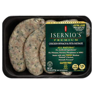 Isernios Chicken Spinach And Feta Link Sausage - 13.3 OZ - Image 1