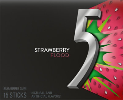 Five Sour Strawberry Gum - 15 CT - Image 2