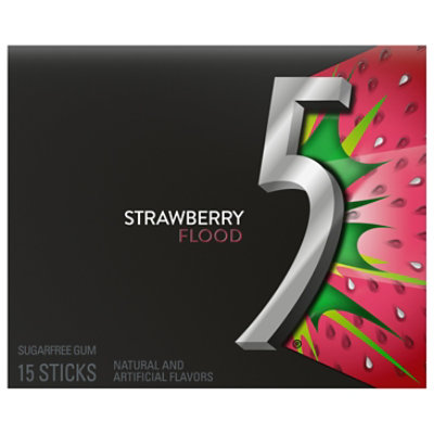 Five Sour Strawberry Gum - 15 CT - Image 1