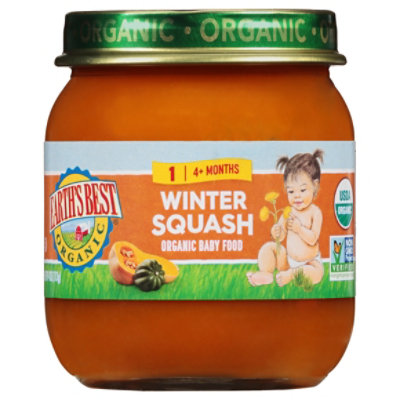 Earths Best Organic Winter Squash Stage 2 Baby Food - 4 OZ - Image 1