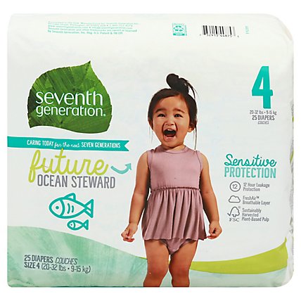 Seventh Generation Diapers Sensitive Protection Size 4 - 25 Count - Image 3