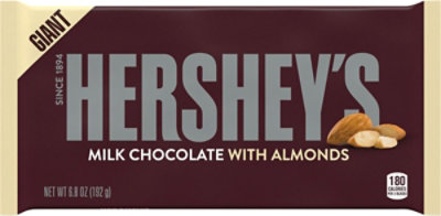 Hersheys Milk Chocolate With Almonds Giant Giant Candy Bar - 6.8 Oz - Image 2