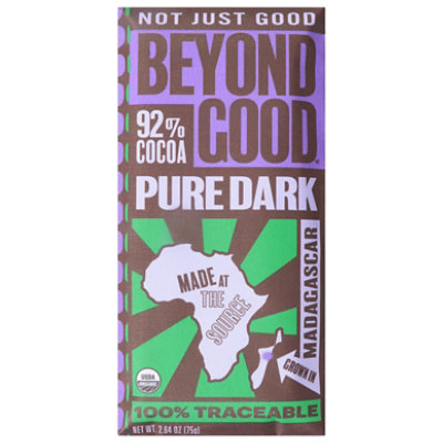 Beyond Good Chocolate Bar Pure Dark 92% Cocoa - 2.64 Oz - Image 3