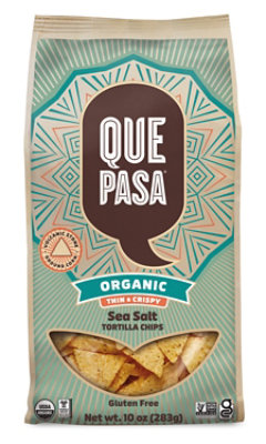 Que Pasa Organic Sea Salt Thin and Crispy Tortilla Chips - 10 Oz - Image 2