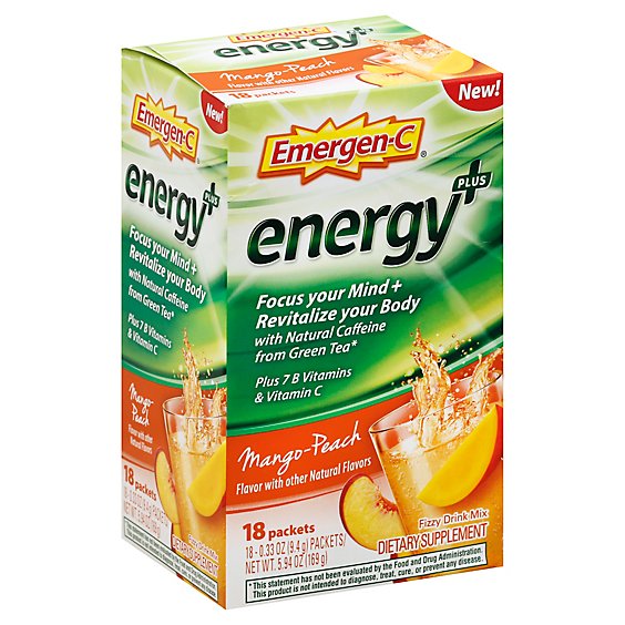 Emergen C Energy Plus Mngo Pch - 18 CT