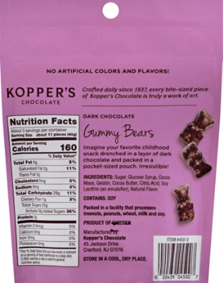 Koppers Chocolate Dark Chocolate Gummy Bears - 4 OZ - Image 5