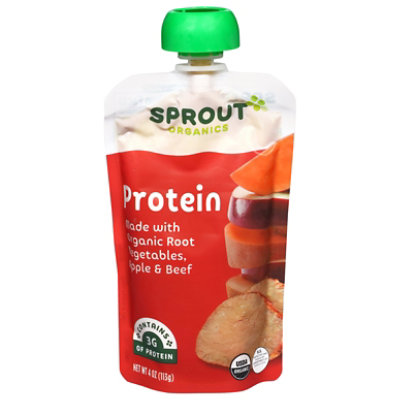 Sprout Baby Food Root Vegetable Apple & Beef Ready To Feed Foil Bag - 4.5 OZ - Image 2