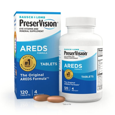 PreserVision AREDS Eye Vitamin and Mineral Supplement Vitamin C A E Zinc and Copper - 120 Count - Image 1