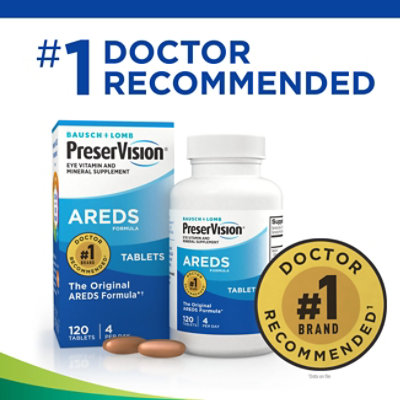 PreserVision AREDS Eye Vitamin and Mineral Supplement Vitamin C A E Zinc and Copper - 120 Count - Image 5