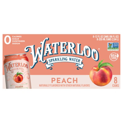 Waterloo Peach Sparkling Water - 8-12 Fl. Oz. - Image 2