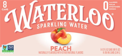 Waterloo Peach Sparkling Water - 8-12 Fl. Oz. - Image 5