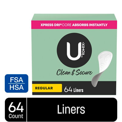 U by Kotex Clean & Secure Light Absorbancy Regular Length Panty Liners - 64 Count - Image 2