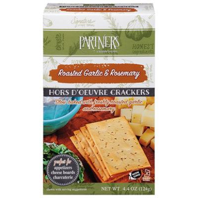 PARTNERS Hors Doeuvres Crackers Garlic Rosemary - 5 Oz
