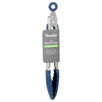 Tovolo Mini Silicone Tongs Dark Blue - Each - Image 1