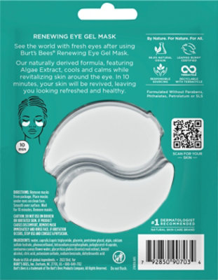 Burts Bees Renewing Natural Hydrogel Eye Mask With Algae Extract - Single - EA - Image 5
