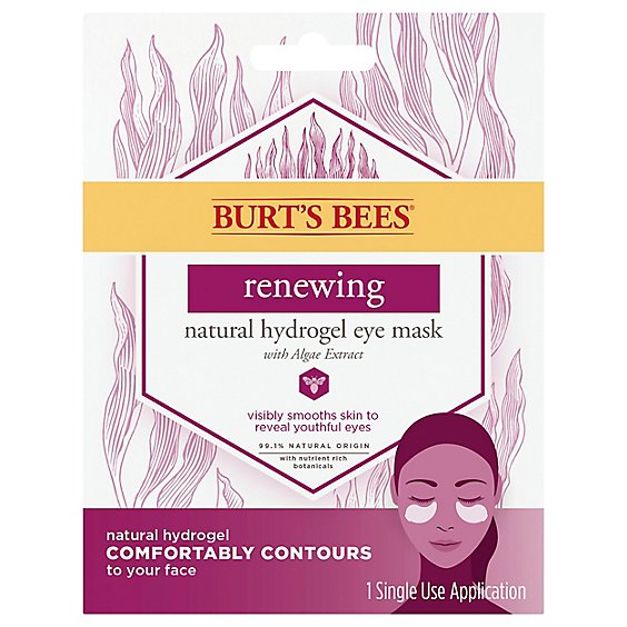Burts Bees Renewing Natural Hydrogel Eye Mask With Algae Extract - Single - EA